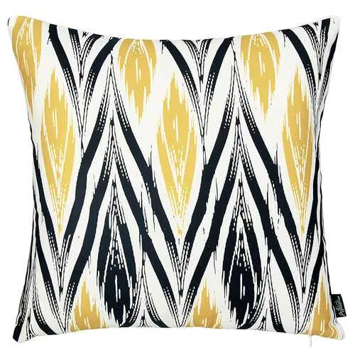 18"x18" Geometric Yellow Lit Decorative Throw Pillow Cover Printed