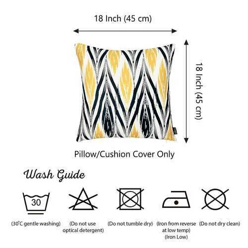 18"x18" Geometric Yellow Lit Decorative Throw Pillow Cover Printed
