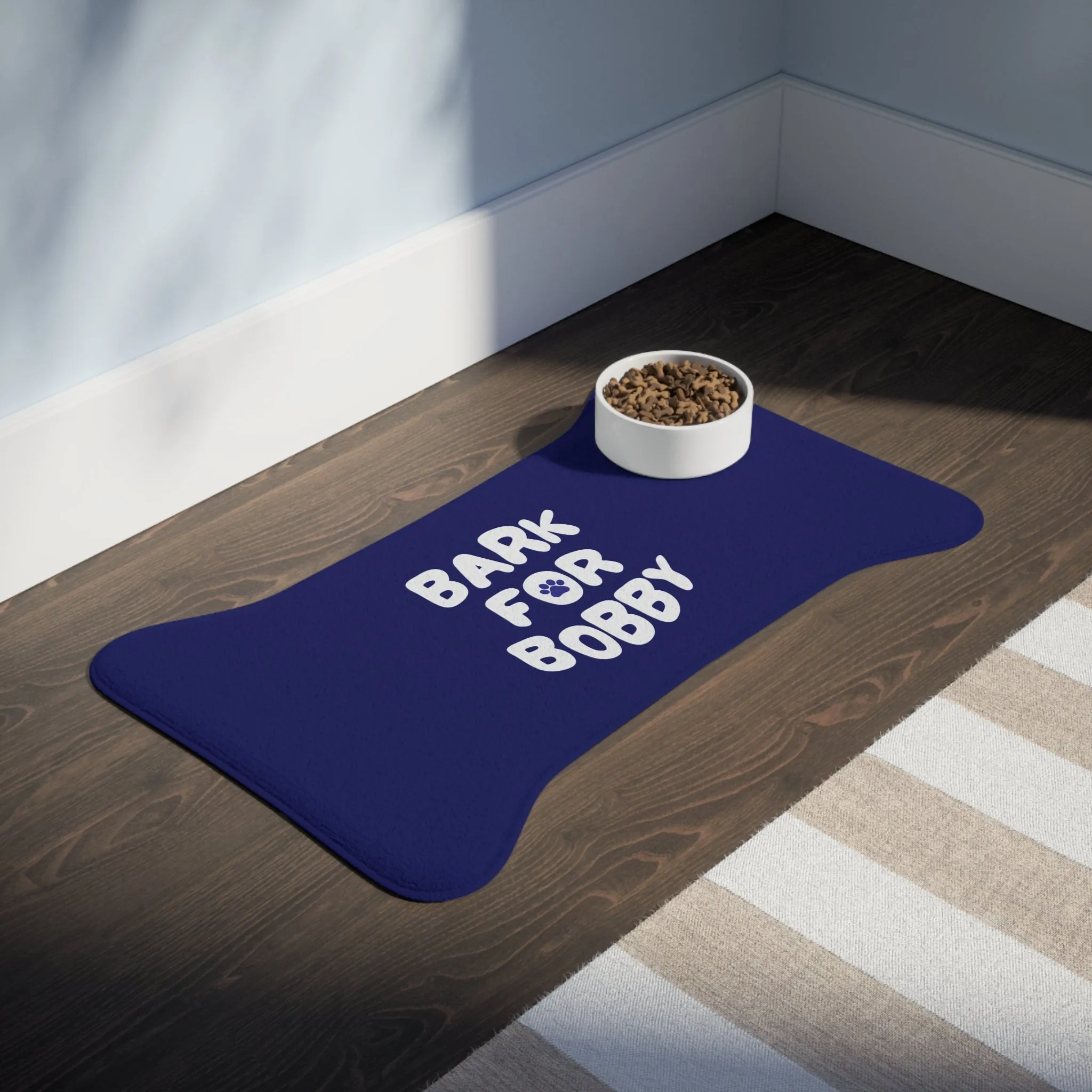 Bark for Bobby Pet Navy Feeding Mat
