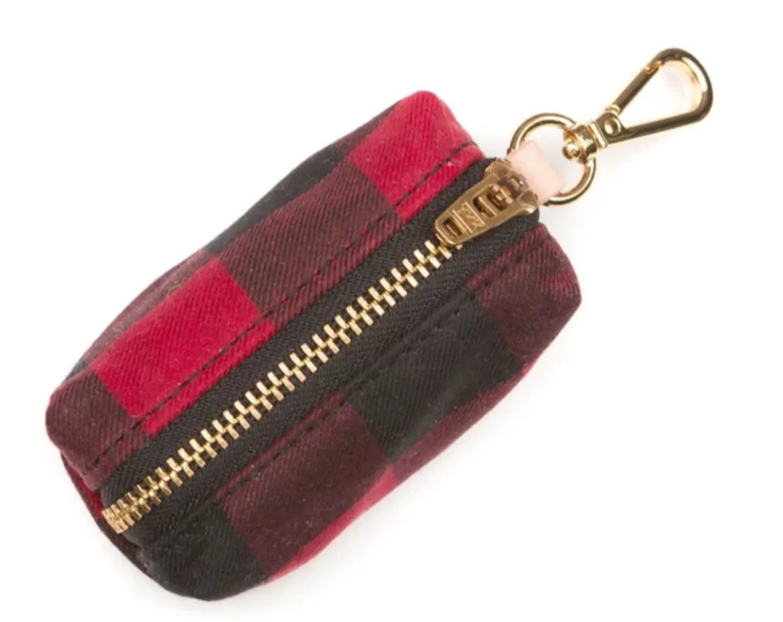 Buffalo Check Waxed Canvas Poo Bag Dispenser (FINAL SALE)