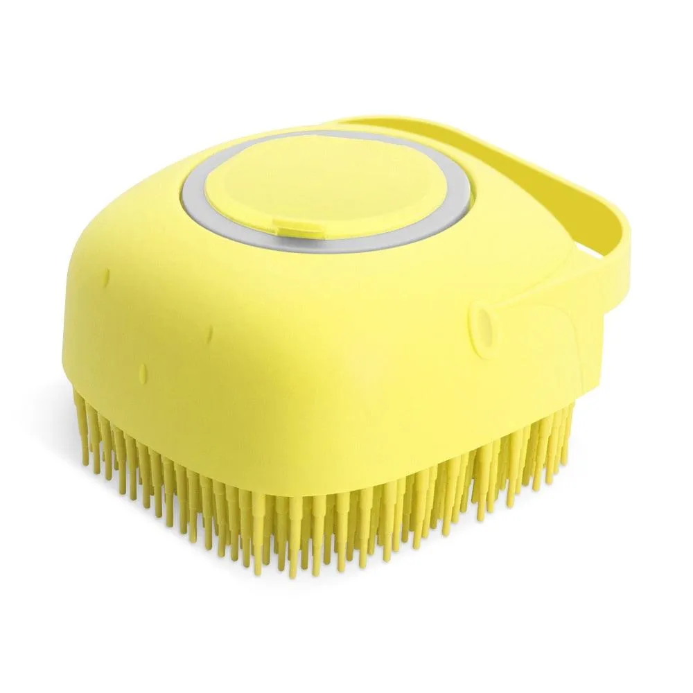 Dog Bath Massage Brush with Shampoo Dispenser