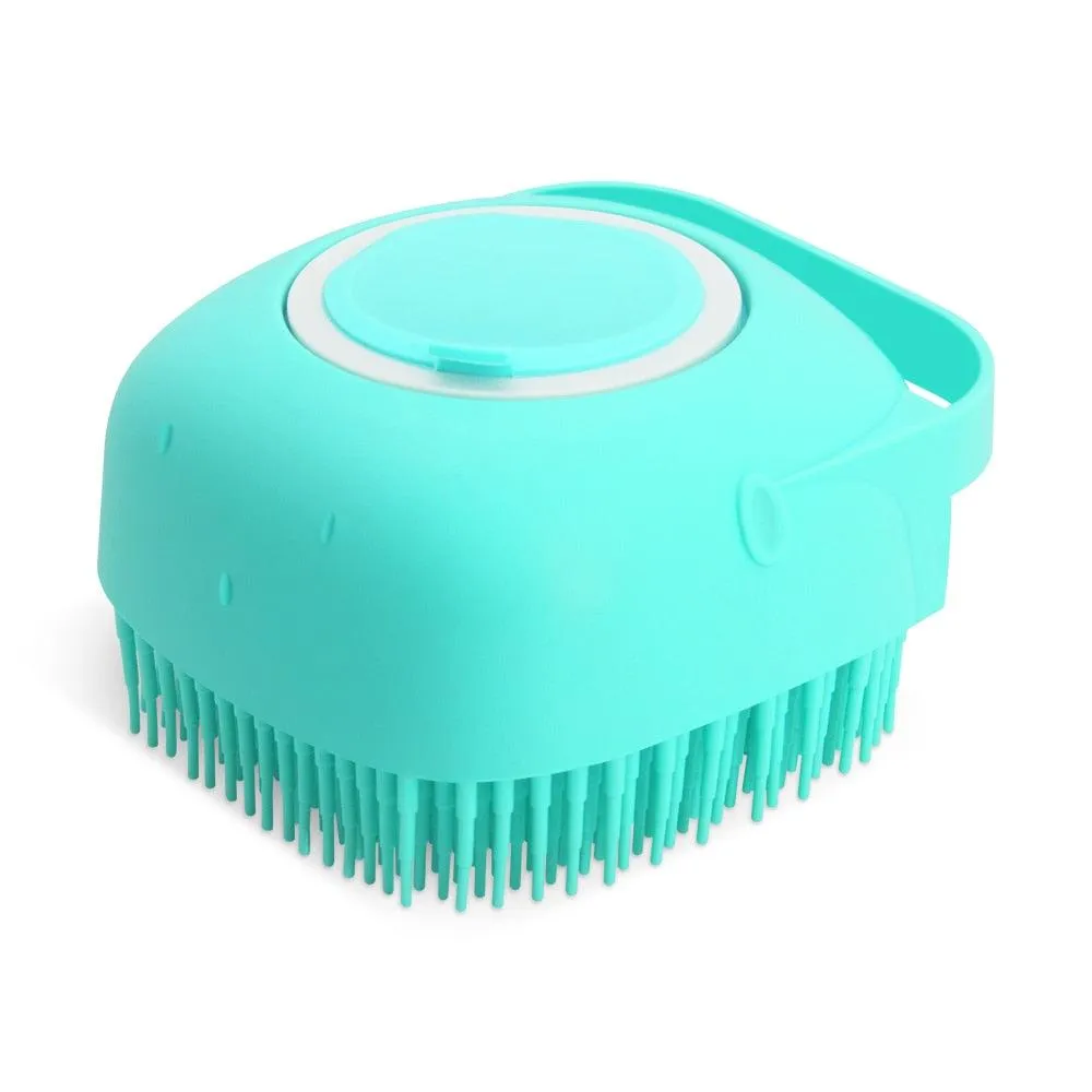 Dog Bath Massage Brush with Shampoo Dispenser