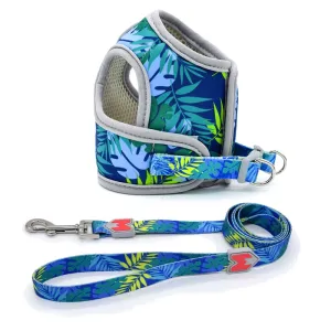 Dog Harness Fabric Print No Pull Choke Free Pet Harness for Small Medium Dogs Breathable Mesh Harness Vest for Bulldog Chihuahua