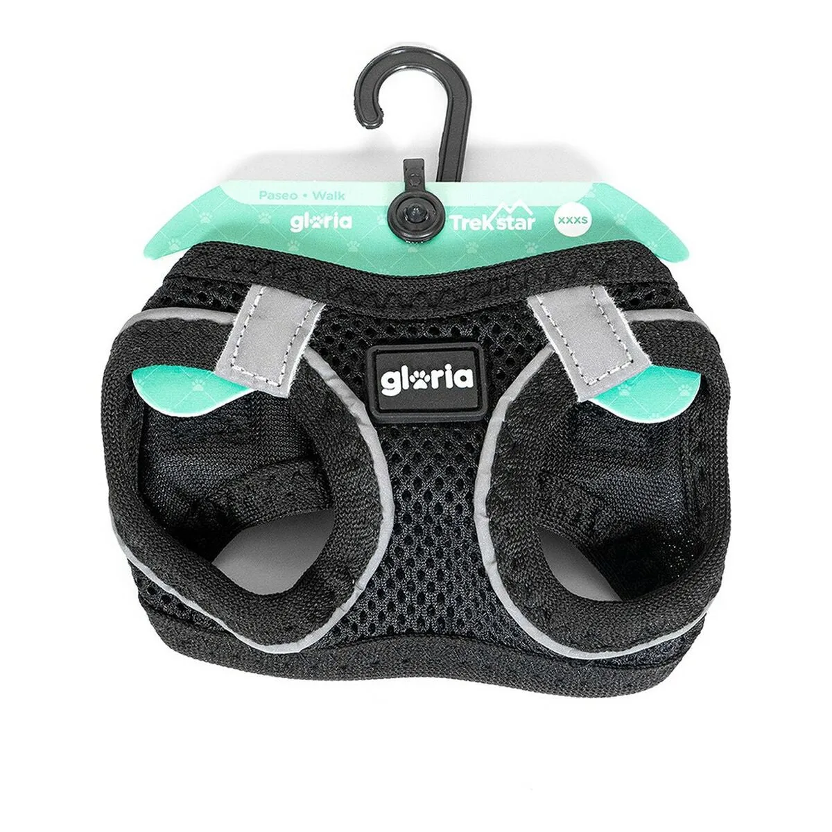 Dog Harness Gloria Air Mesh Trek Star Adjustable Black Size Xxxs 18-20 Cm
