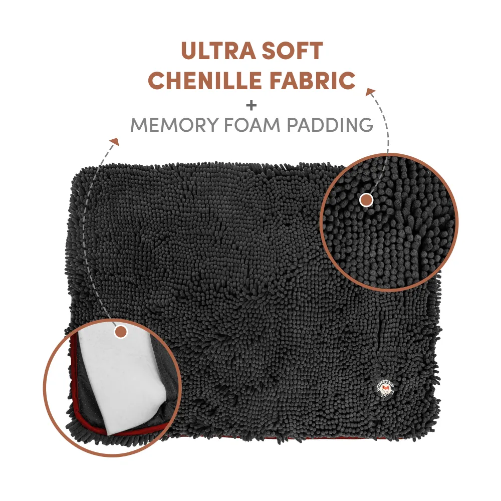Fofos Chenille Memory Foam Mat for Dogs and Cats (Grey)