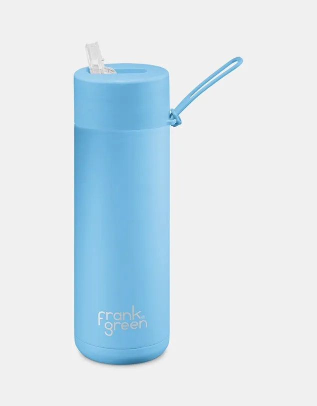 Frank Green 20oz/595ml Reusable Bottle Straw Sky Blue