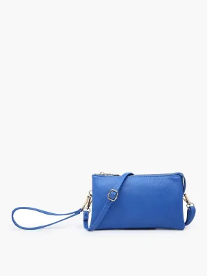 Jen & Co Riley Monogram 3 Compartment Crossbody Or Wristlet In Indigo