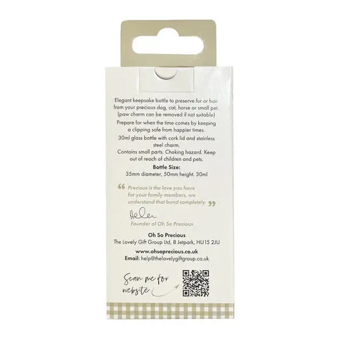 Pet Fur, Hair & Ashes Keepsake Bottle
