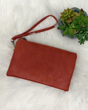 Riley Crossbody/Wristlet in Rust FINAL SALE