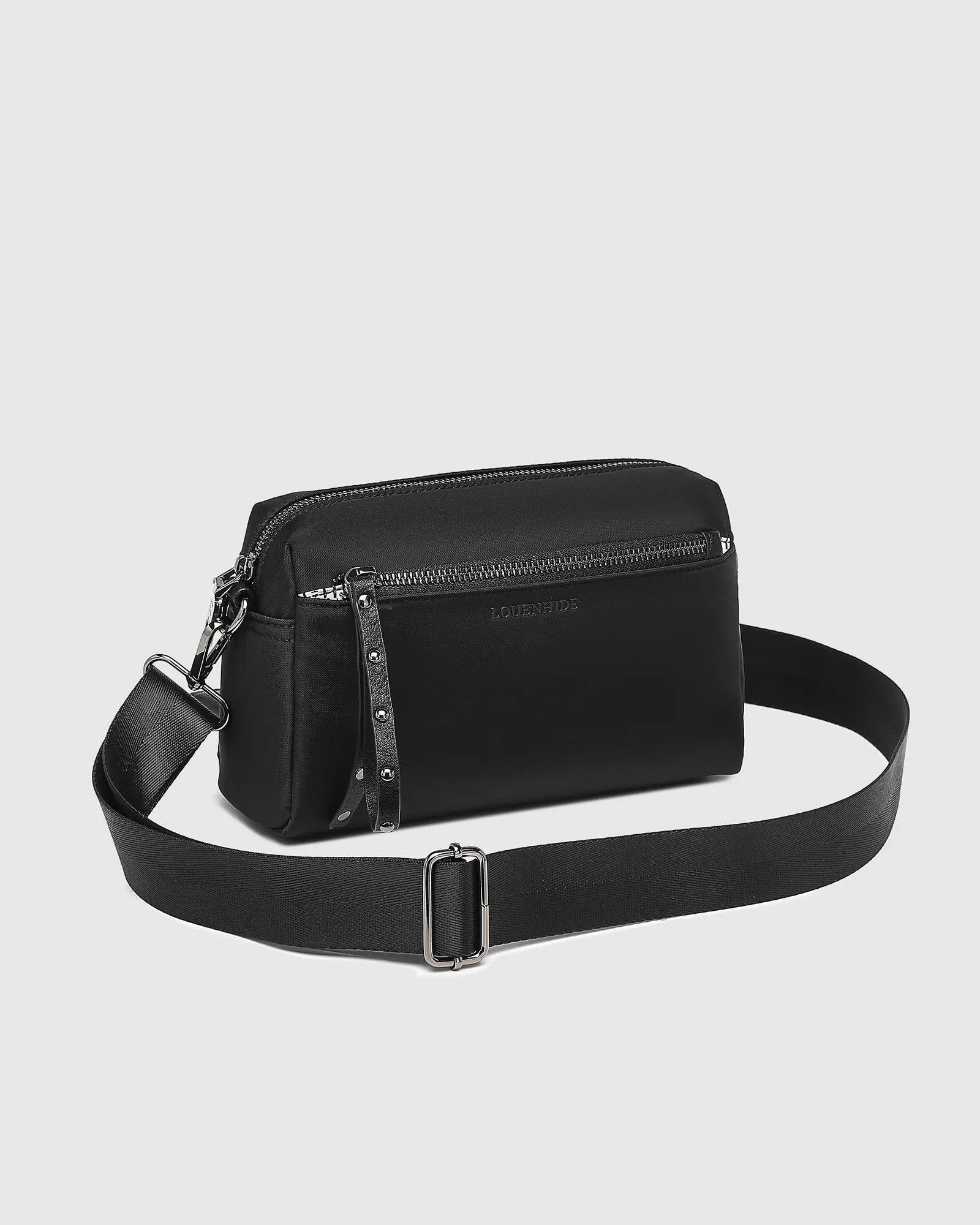 Rowie Nylon Crossbody Bag - Black by Louenhide
