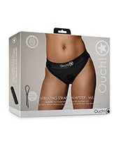 Shots Ouch Vibrating Strap On Hipster - Black M/L