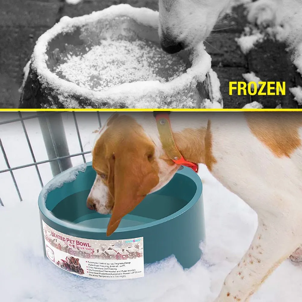Warm & Hydrated: 2.2L Heated Outdoor Dog Thermal-Bowl!